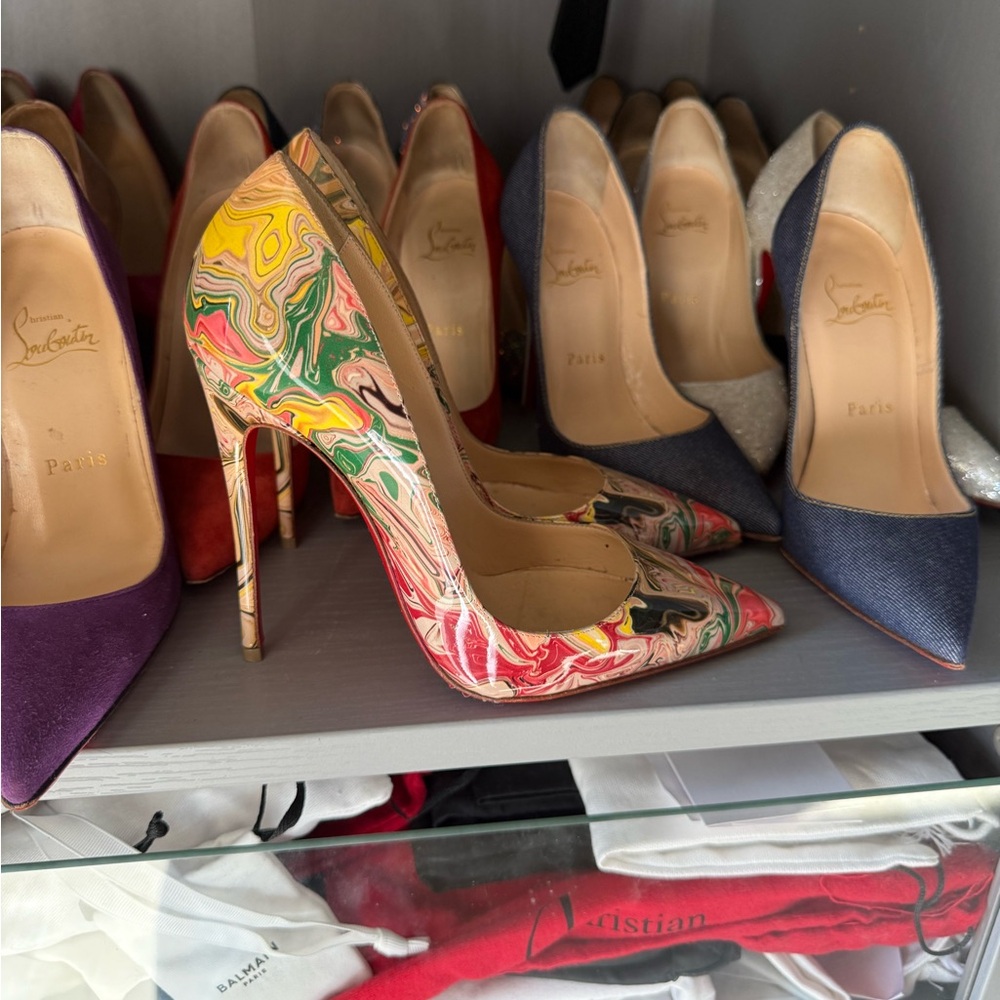 Christian Louboutin so Kate Multicolor Heels 35 - Picture 4 of 5